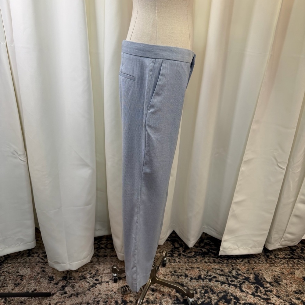 NWT Zara Light Blue Twill Cigarette Slim Leg Cropped Pants Size 4 - Picture 15 of 16